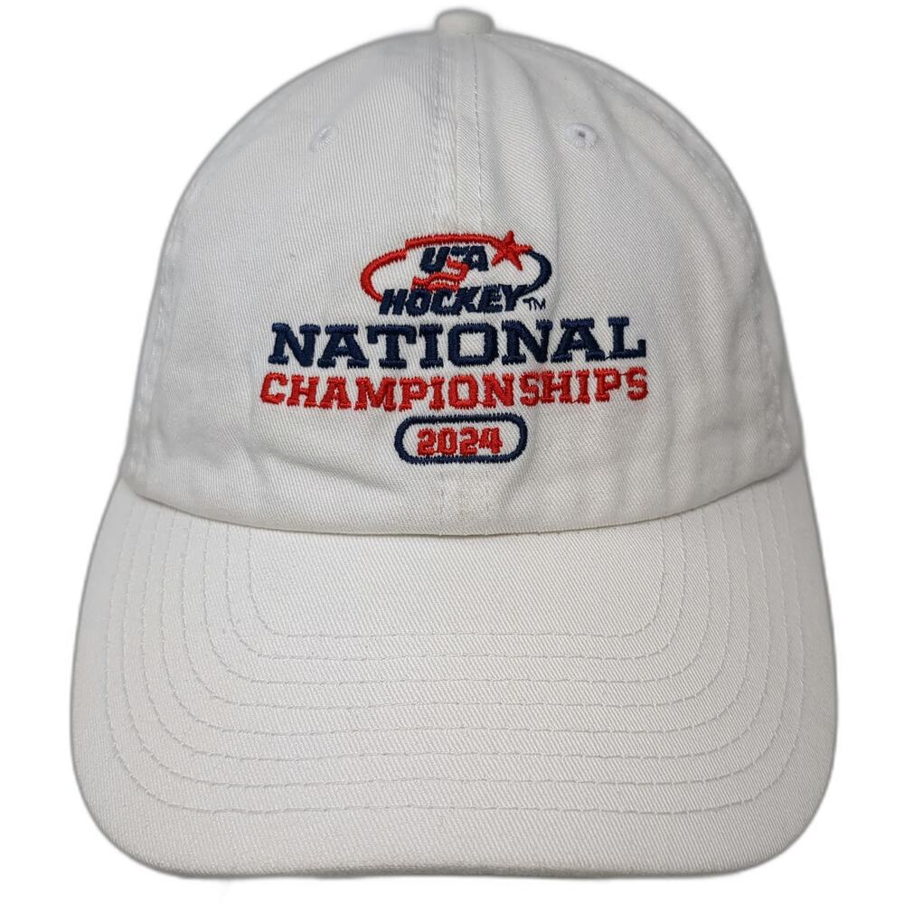 KNP USA Hockey National Championships 2024 White One Size Baseball Cap Hat